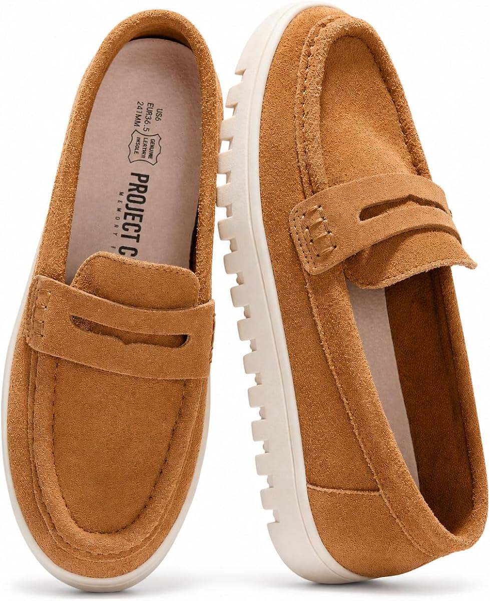 100% Genuine Leather Slip-On Loafers for Women (Filide1)