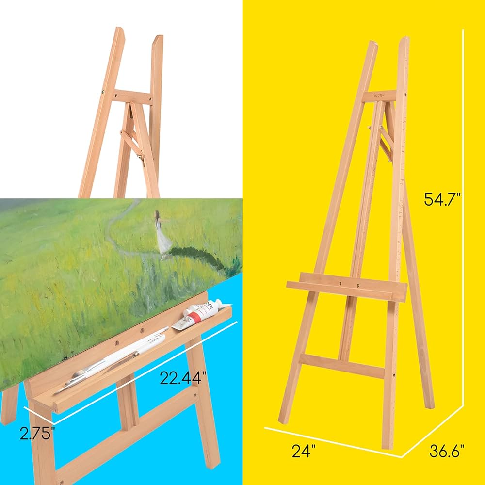 MEEDEN Wooden Easel Stand For Painting, Heavy Duty Floor, 49 OFF