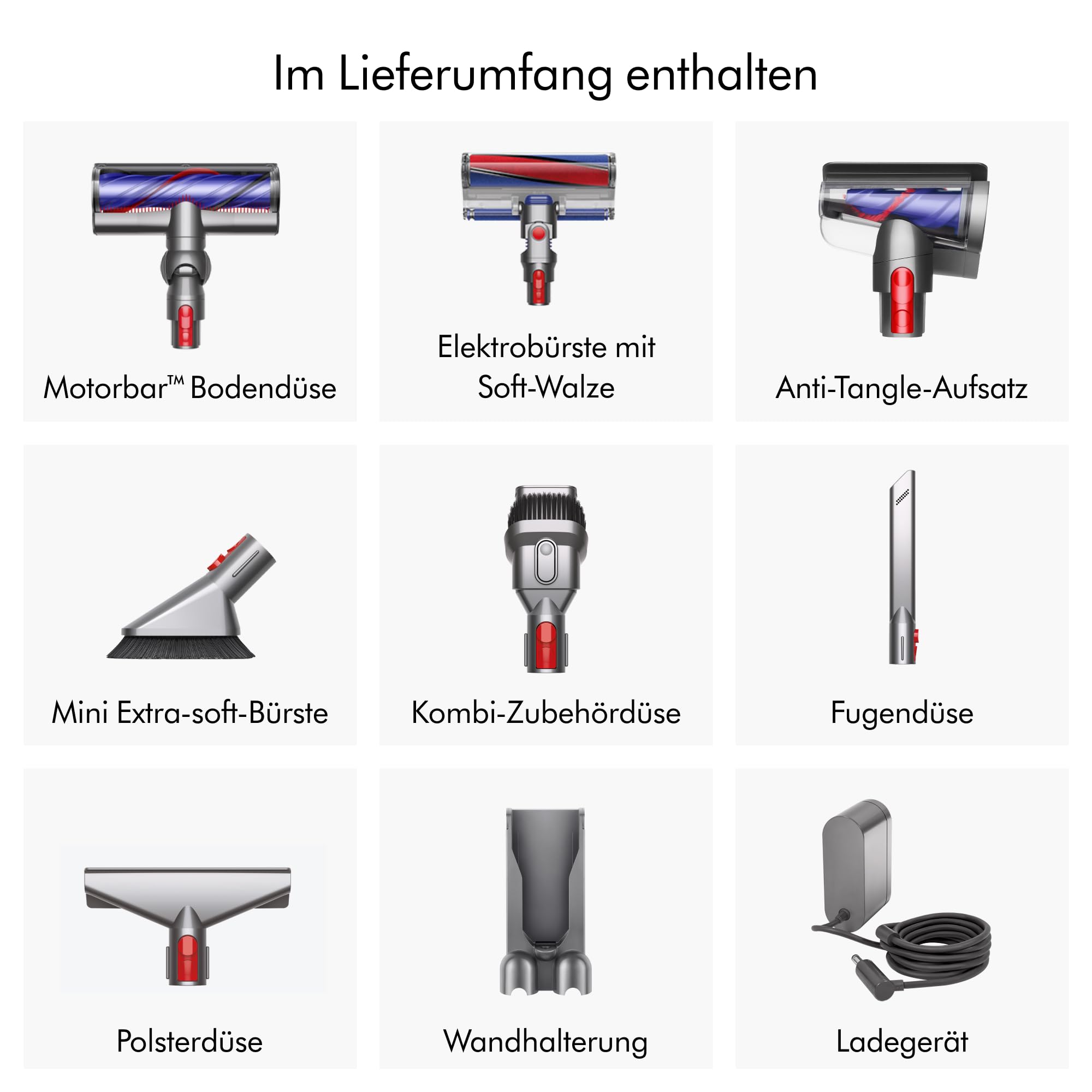 Dyson V8 Absolute Kabelloser Staubsauger, 115 AW, bis zu 40 Min Laufzeit, Motorbar mit Haarentwirrungstechnologie, entfernt Tierhaare, Fluffy Bodendüse, Hand- und Bodenstaubsauger