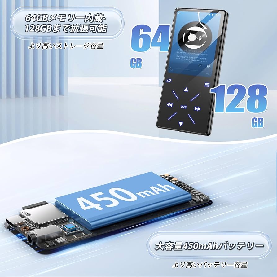 【現品限り‼️】MP3プレーヤー 64GB Bluetooth スピーカー Amazon.co.jp: 64GB MP3 プレーヤー、スピーカー付き 1.8 インチ