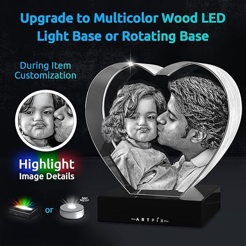 Miniatura 3 de ArtPix 3D Foto de cristal premium, regalos personalizados de Navidad para mujeres, esposa, ella, mamá, hombres, él, papá, abuela - Gran regalo de