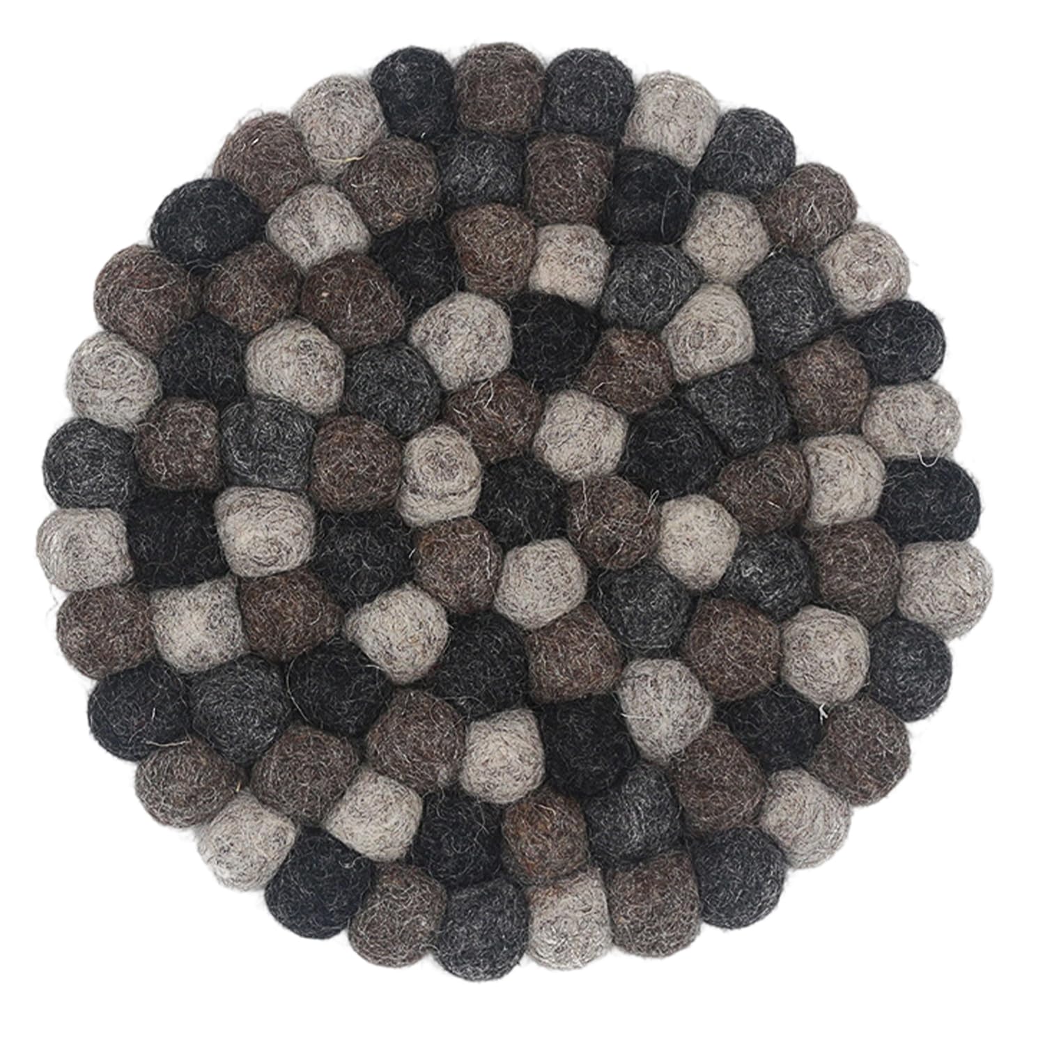1 x 20 cm round home trivet, wool table coasters for cups, pots, pans and cups, hand-felted in Nepal