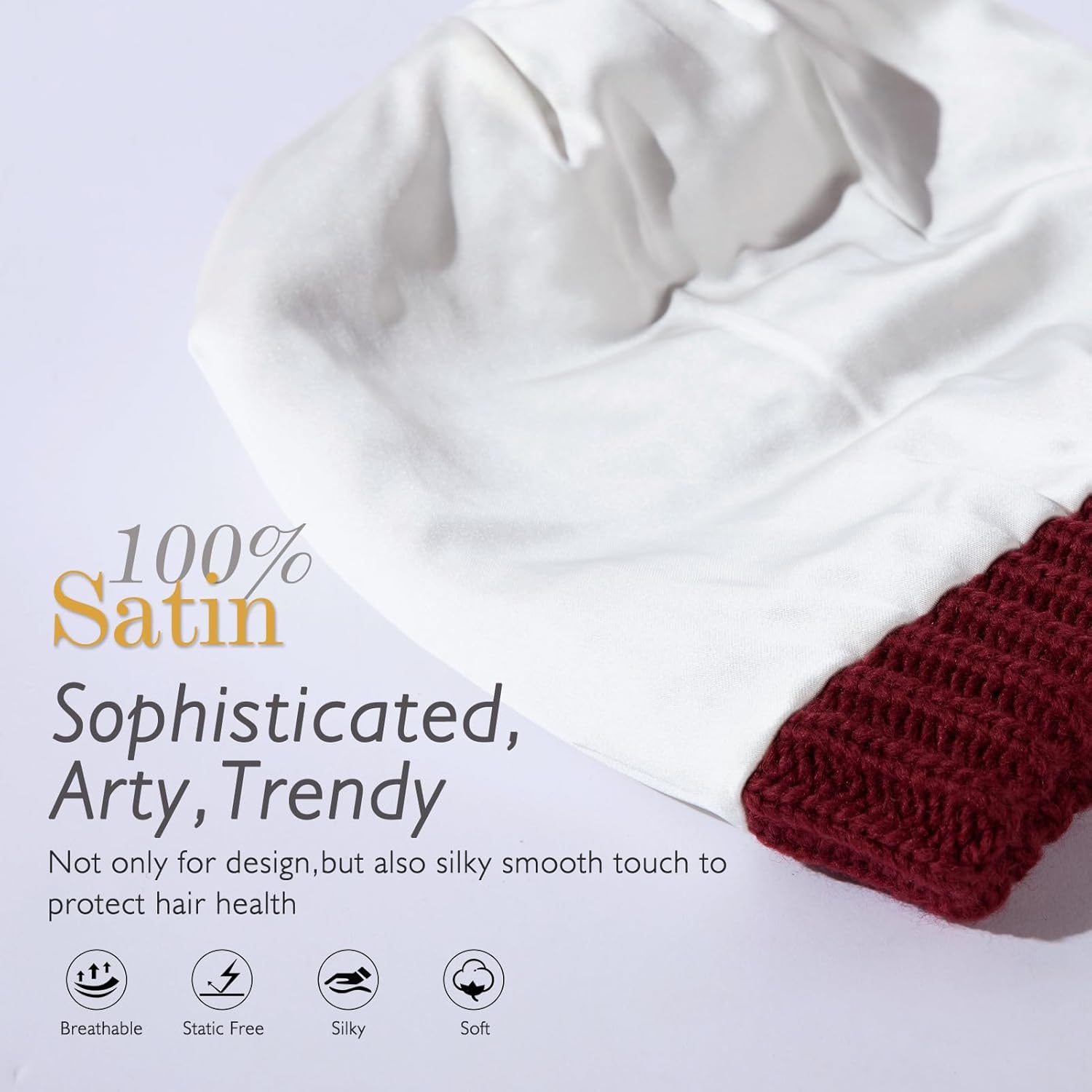TOP-EX PolarWool™ Winter Slouchy Beanie for Women Icelandic Wool with Faux Fur Pom - Satin or Fleece Lined for Cold Weather