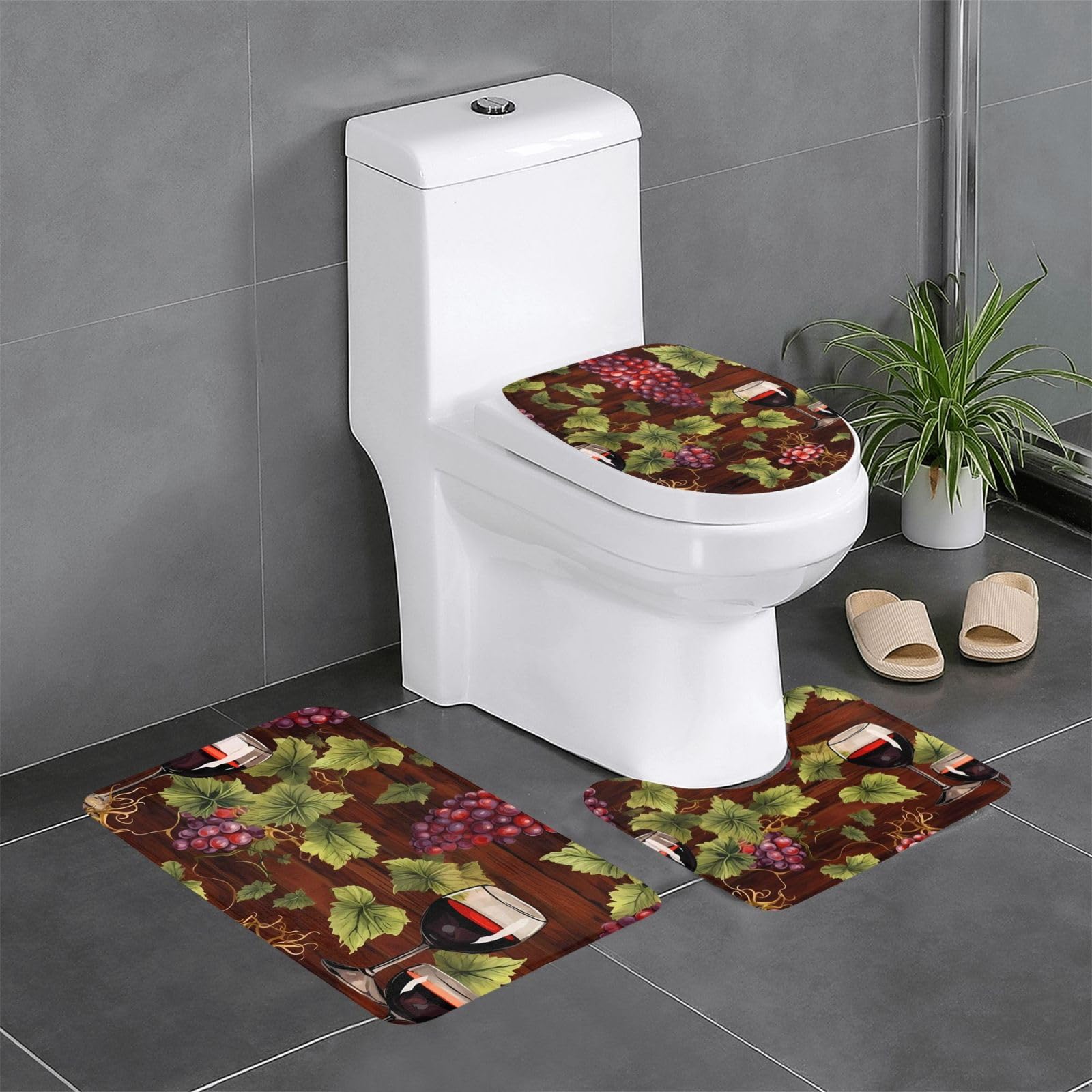 Tapis de salle de bain pour toilettes et coiffeuse lot de 3 pièces WHJDPP