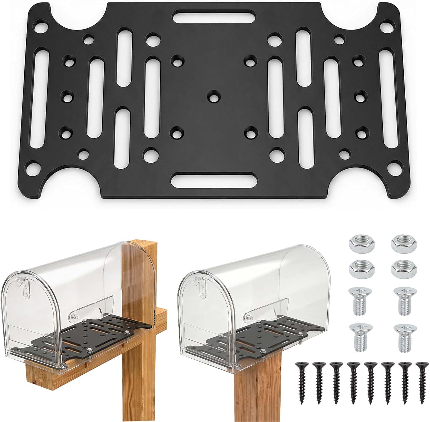 Universal Mailbox Mounting Bracket Board, Plate for Post Mount Mailboxes Fits Most Sizes Mailbox Bracket for Wood or Hollow Posts Mount Mailboxes