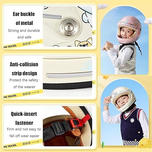 Miniatura 5 de Casco de Motocicleta de Cara Completa para Niños de 2 a 13 Años, Casco Infantil para Motocross de Pista de Tierra, ATV, Go-Kart con Visera, Casco