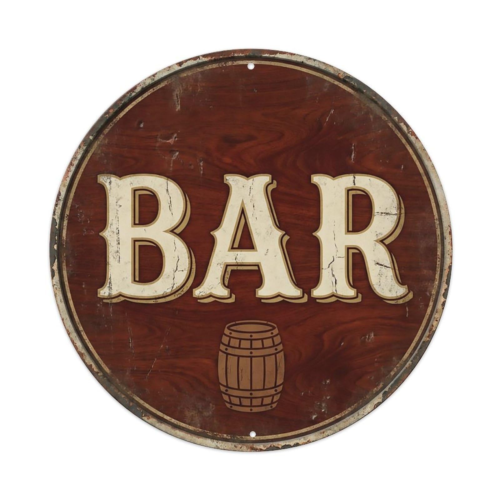 Vintage Beer BAR Mahogany Finish Retro for Pub Metal Tin Sign