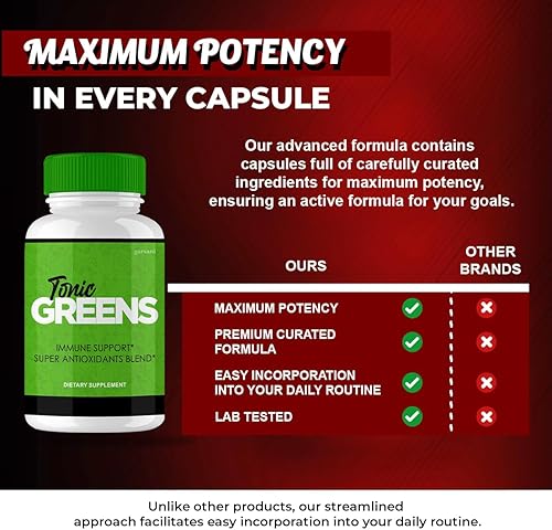 Vista 2 de Tonic Greens - Cápsulas avanzadas de Tonic Greens (individuales, 60 cápsulas)