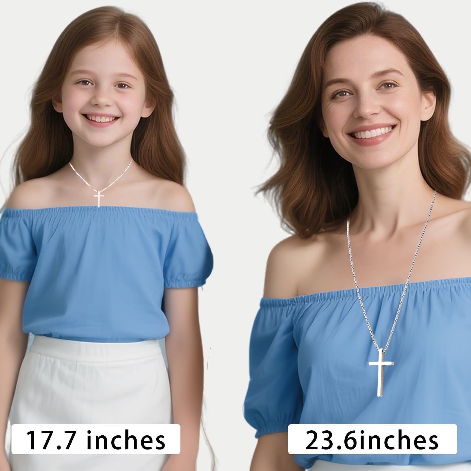 2 szt. Naszyjnik z krzyżem Wisiorek z krzyżem 316L stal nierdzewna złoto i srebro / czarny i srebrny / srebrny 45 cm i 60 cm dla par, rodzin i mężczyzn