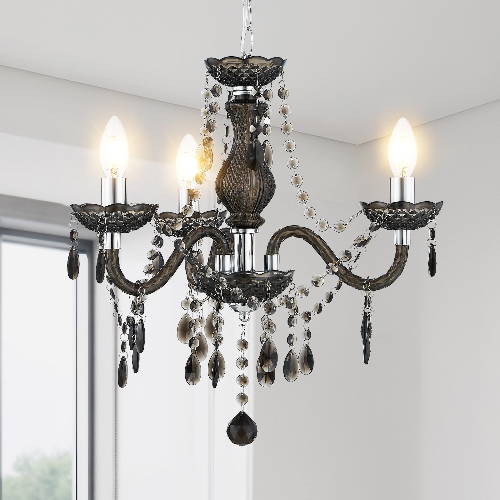 GyroVu Lampadario per Soggiorno, Mini Lampada a Sospensione con 3 Luci in Acrilico con Catena Regolabile, Lampada da Soffitto Rosa per Sala da Pranzo, Soggiorno, Camera da Letto