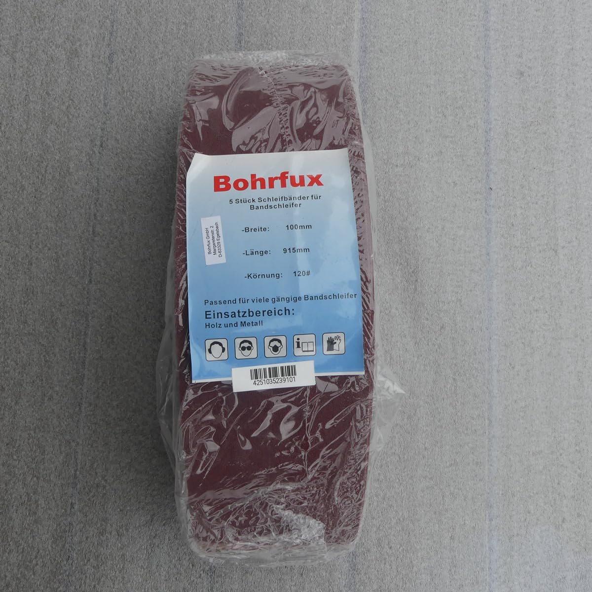 Bandas de lija (5 unidades, 100 x 915 mm, grano P120)