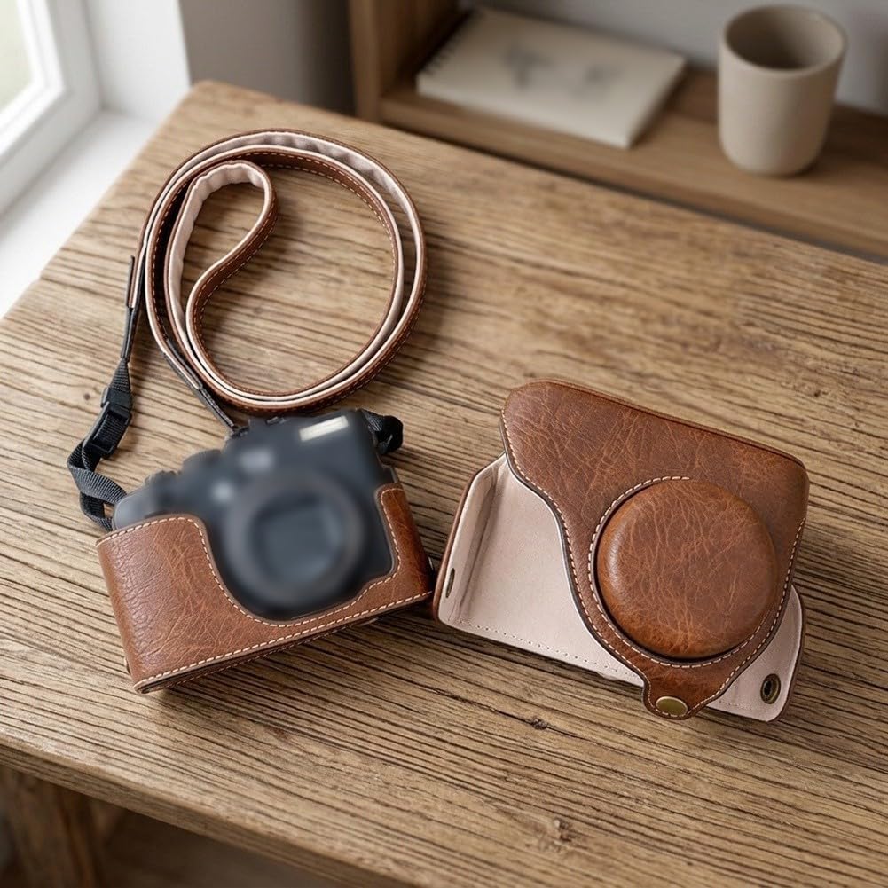 Borsa Retro PU per Canon G11 per g12 Compatta Borsa Retro PU(Brown)