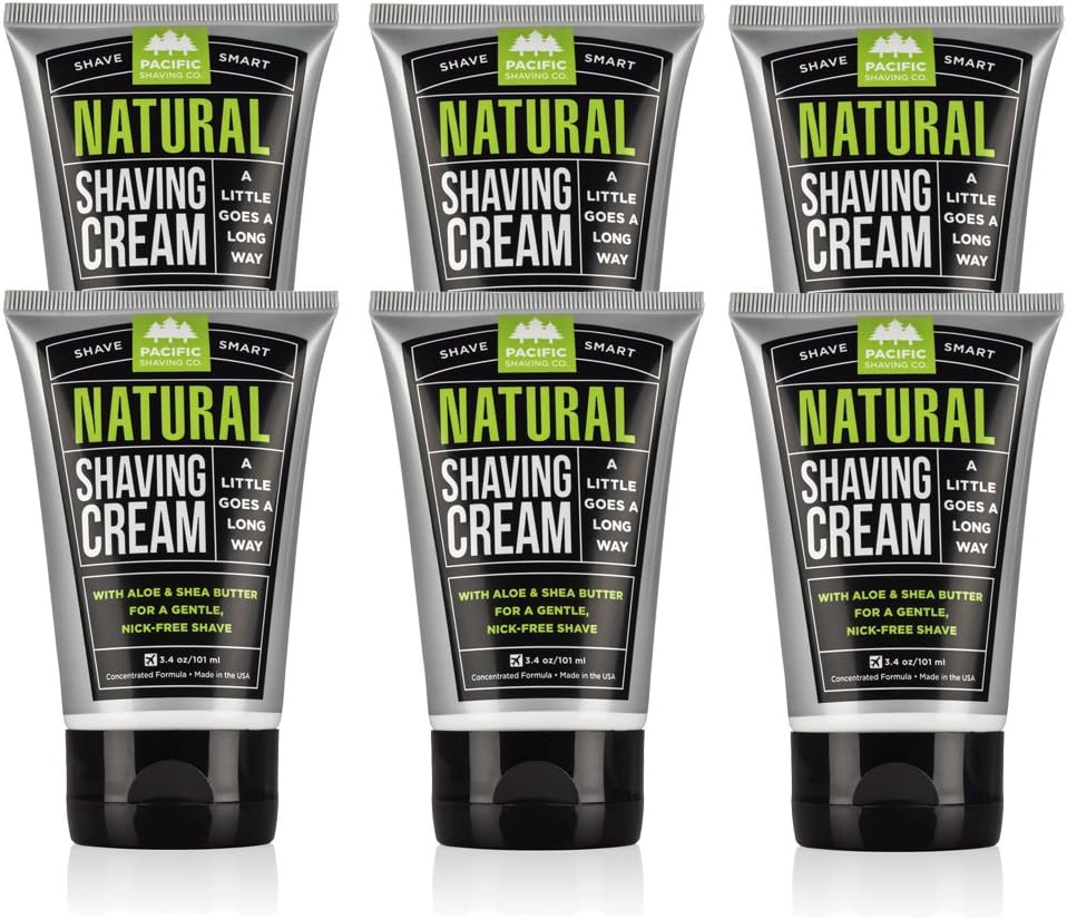 Pacific Shaving Company Natural Shaving Cream, 6 Pack