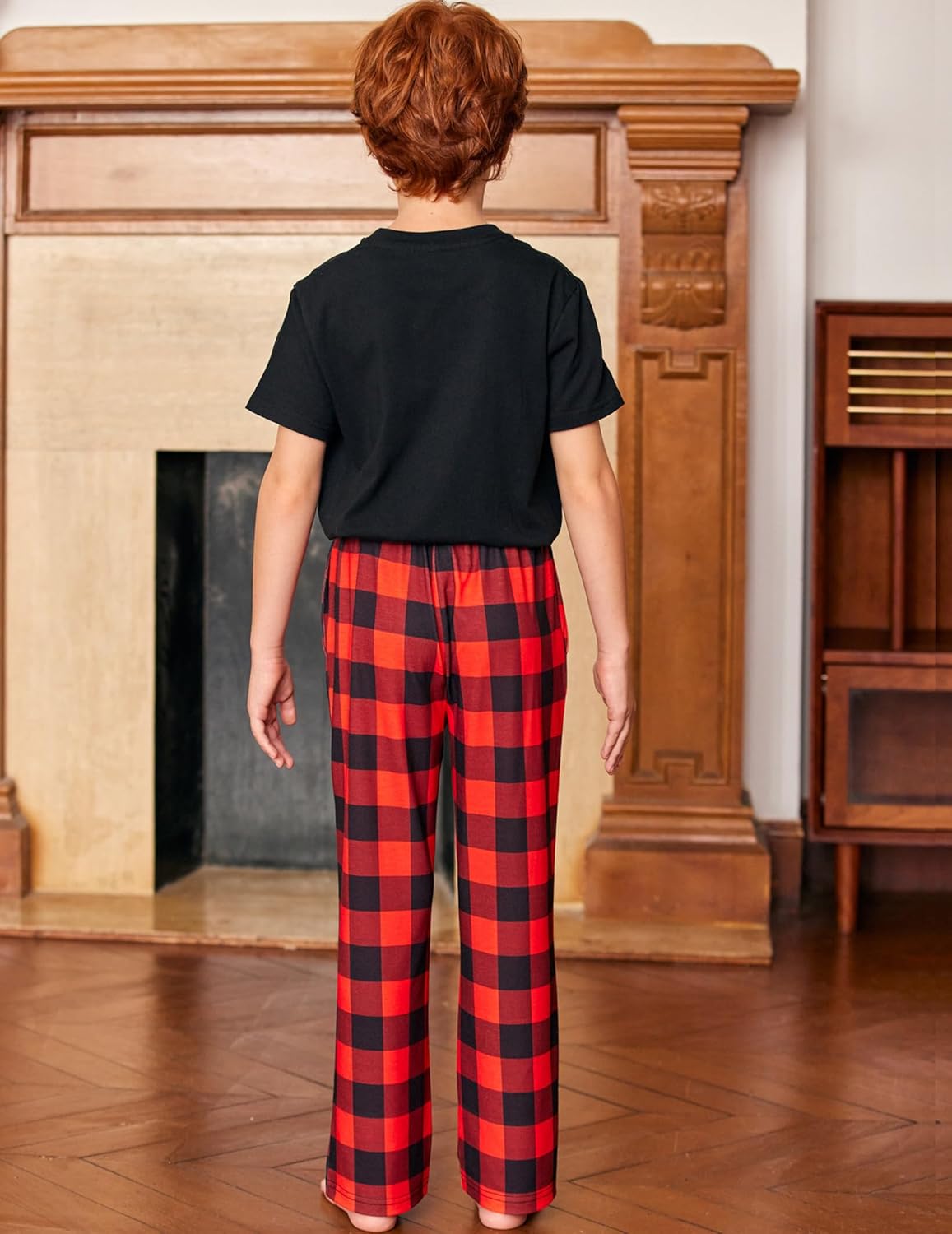 Arshiner Boys Pajama Pants 2 Pack Soft Plaid Sleepwear Kids Lounge PJ Bottoms with Pockets - Image 5