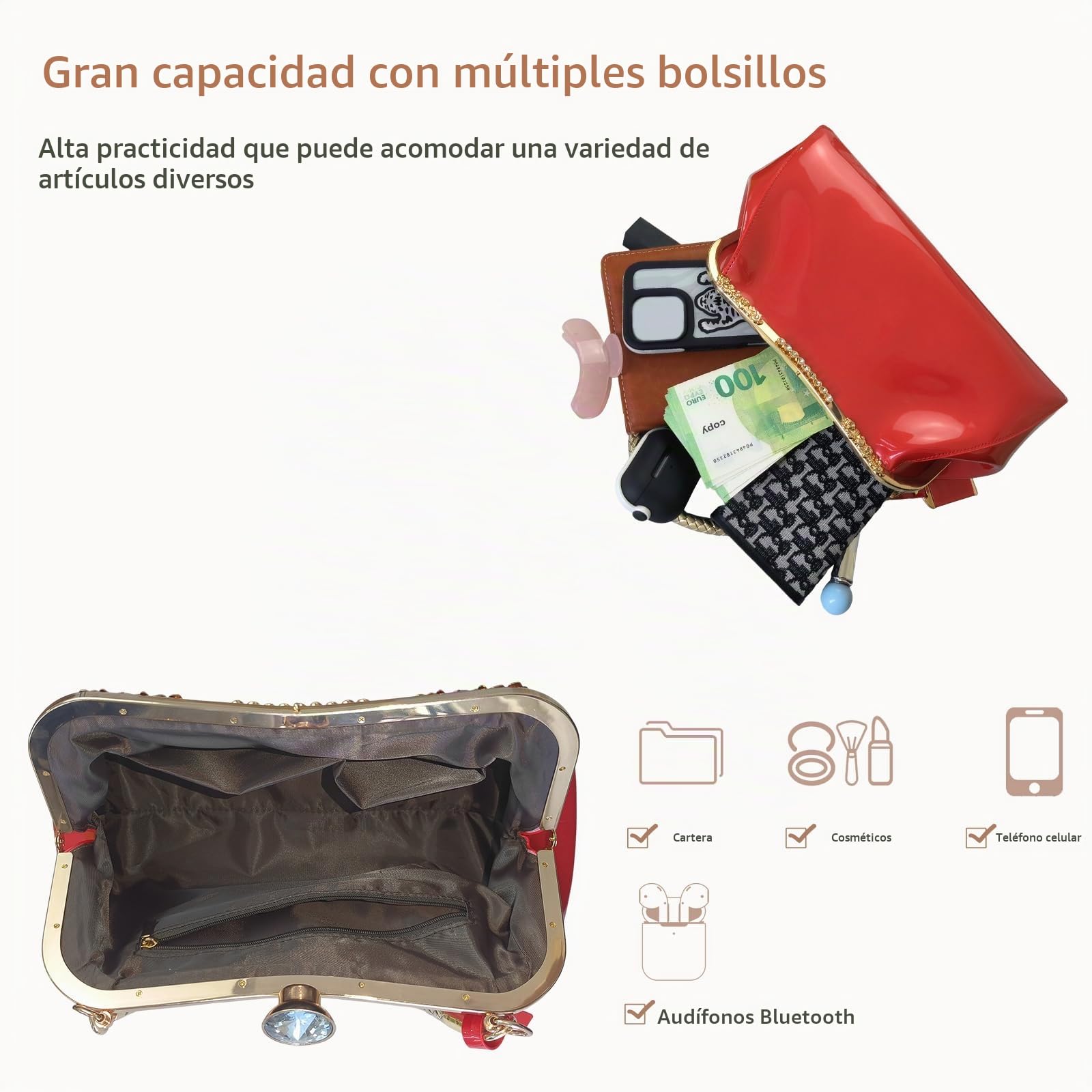 NICOLE & DORIS Bolsos para mujer Bolsos de noche bolsos de fiesta mujer bolso de hombro para mujer moda bolso bandolera Mujer