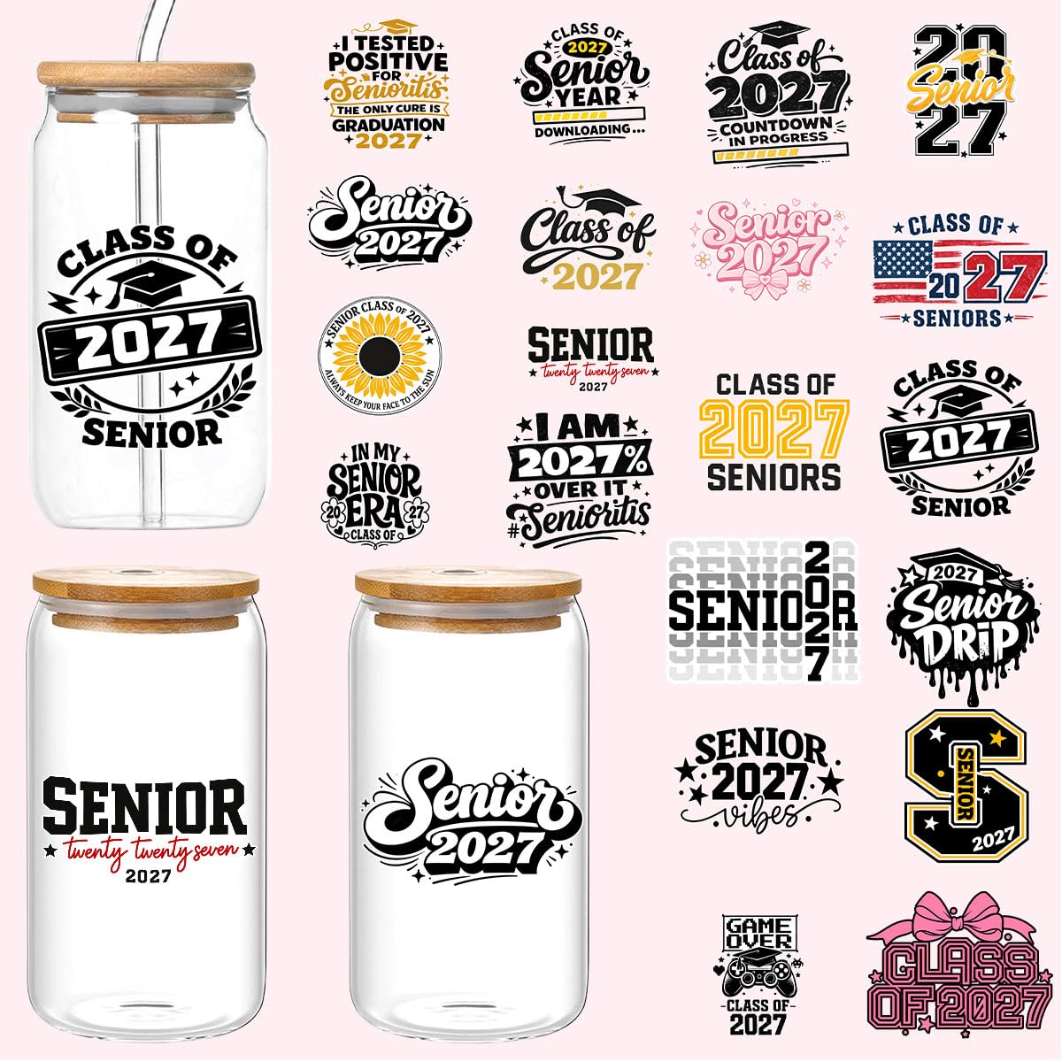 Autocollants senior motivation vinyle UV DTF imperméable