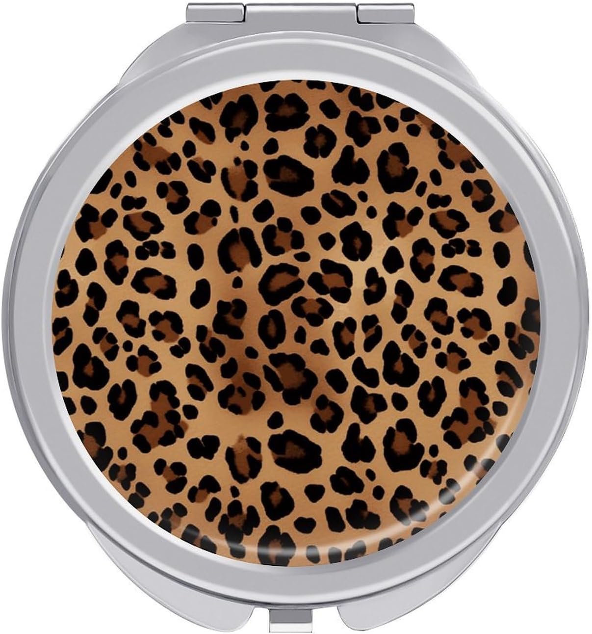 Leopard Print Portable Makeup Mirror, Sided Travel Hand Mirror Mini Folding Mirror for Precise Makeup Women Daily Use