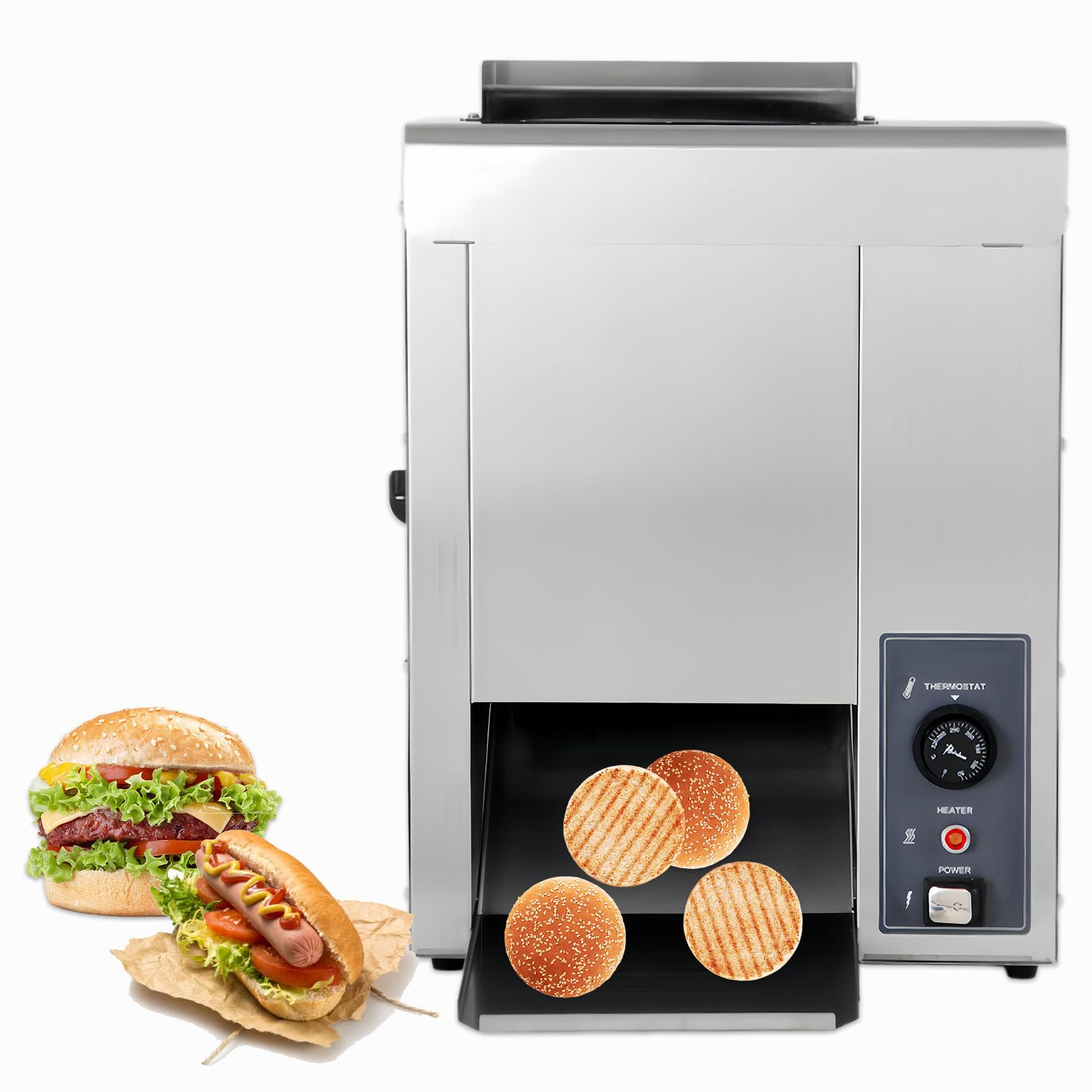 Elektryczny Opiekacz Do Hamburgerów, Automatyczny Opiekacz Do Hamburgerów, Szybkie Nagrzewanie, Regulacja Temperatury (50~300°), Regulowana Grubość Hamburgera