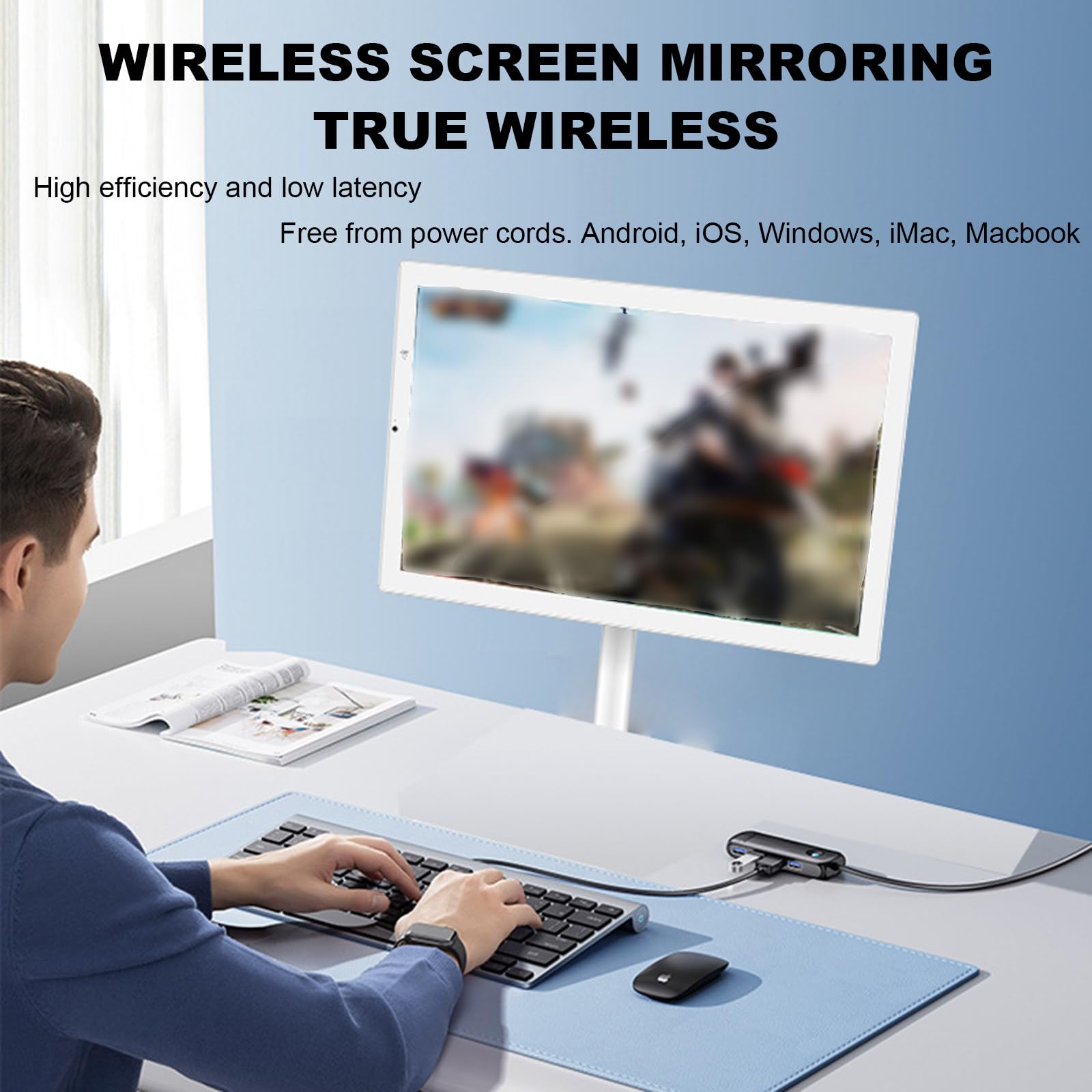 Monitor portatile 24/32 pollici 1080p touch screen, CPU ad alte prestazioni, rotazione completa, telecomando