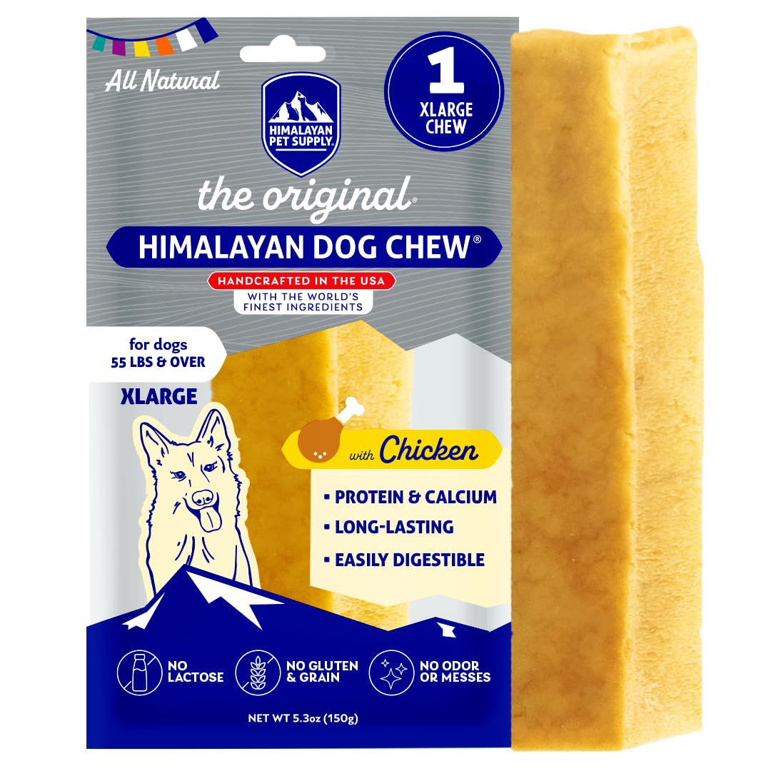 Himalayan Dog Chew, Chicken, XL - 6 Bars x 1 Bag - Gluten-Free & Natural Dog Chews, Easily Digestible, No Lactose or Grain, Protein-Rich Treat for All Breeds