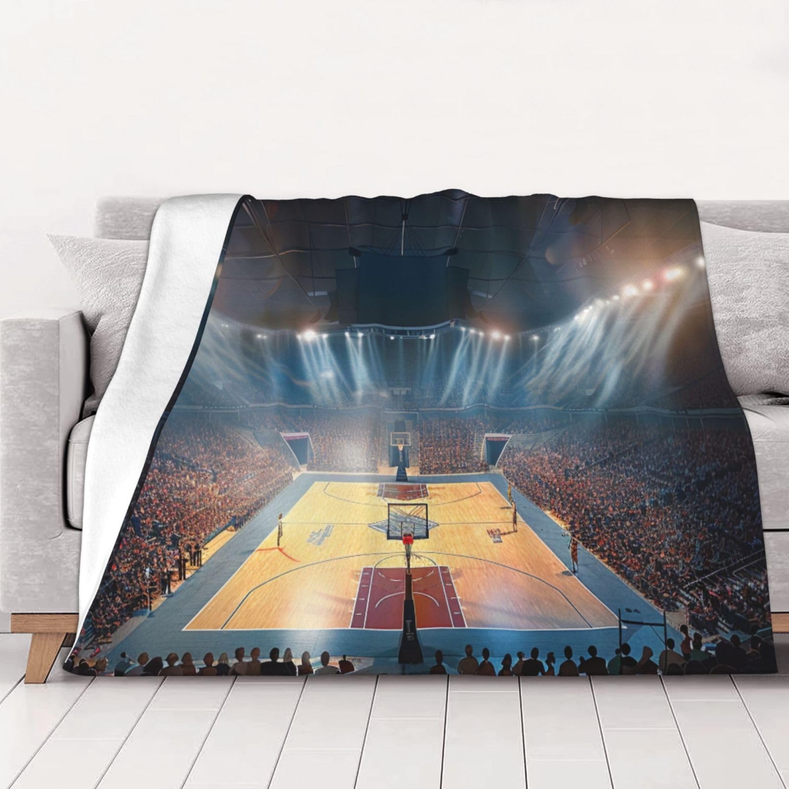 AUBKFELD Basketball Printed Flannel Blanket 200x150 CM, Soft & Warm Throw Blanket for Sofa/Couch/Bed/Car, Gifts for Audlts Women Men