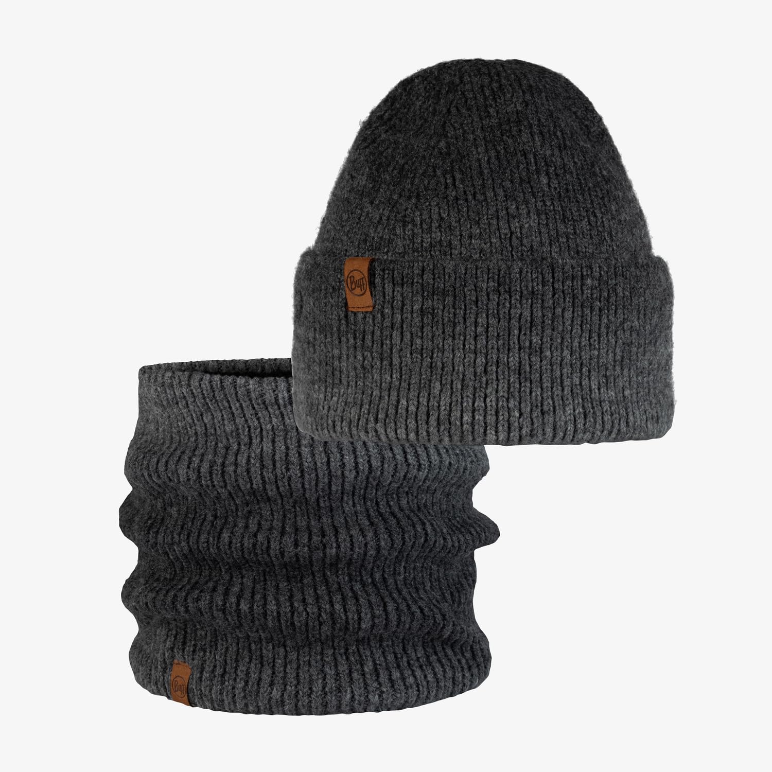 BUFF® Product Bundle | Knitted Bonnet Marin Graphite Noir et Knitted et Fleece Tour de cou Marin Graphite Noir Taille unique Adulte