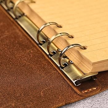 Amazon.co.jp: 手描き花柄 2cmリング A6システム手帳 本革 20mm