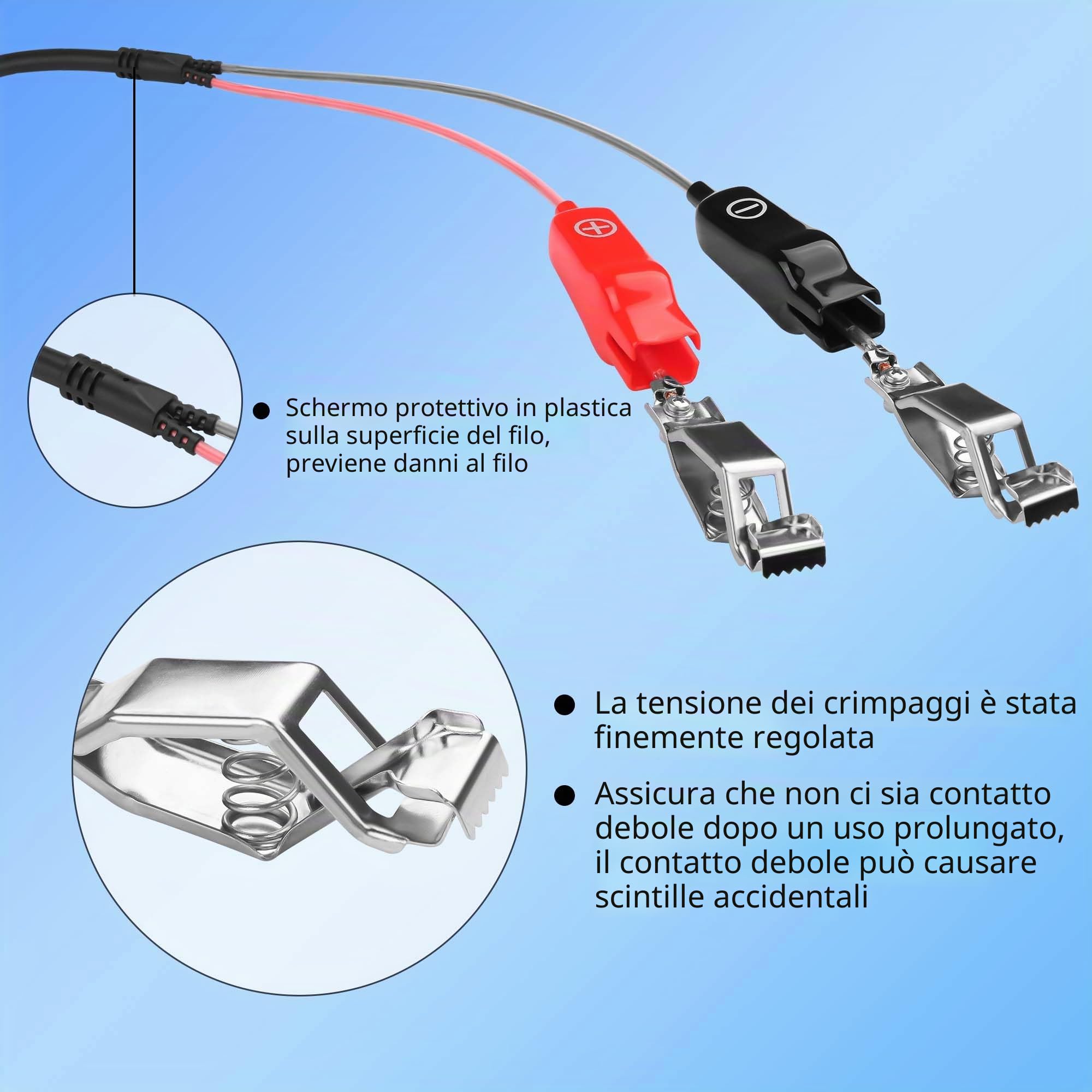 CERRXIAN 5FT cavo batteria e alimentazione 2 pin per mulinelli elettrici
