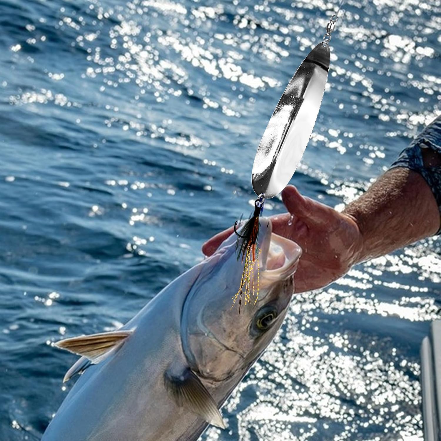 3 Pcs Magnum Flutter Spoon, Large Saltwate Fishing Spoon for Striped Bass, Salmon, Walleye, Big Trolling Spoons Striper Spoons for Saltwater Freshwater