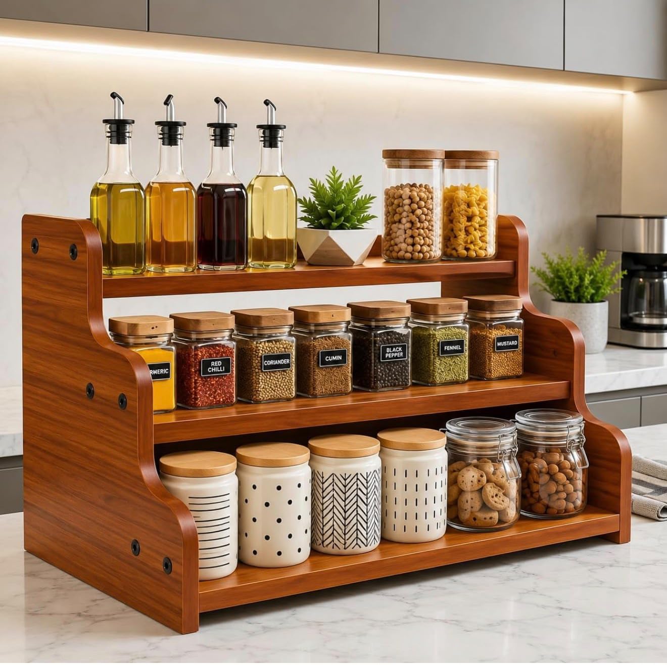 Wooden Spice Rack - Organize Your Kitchen -1