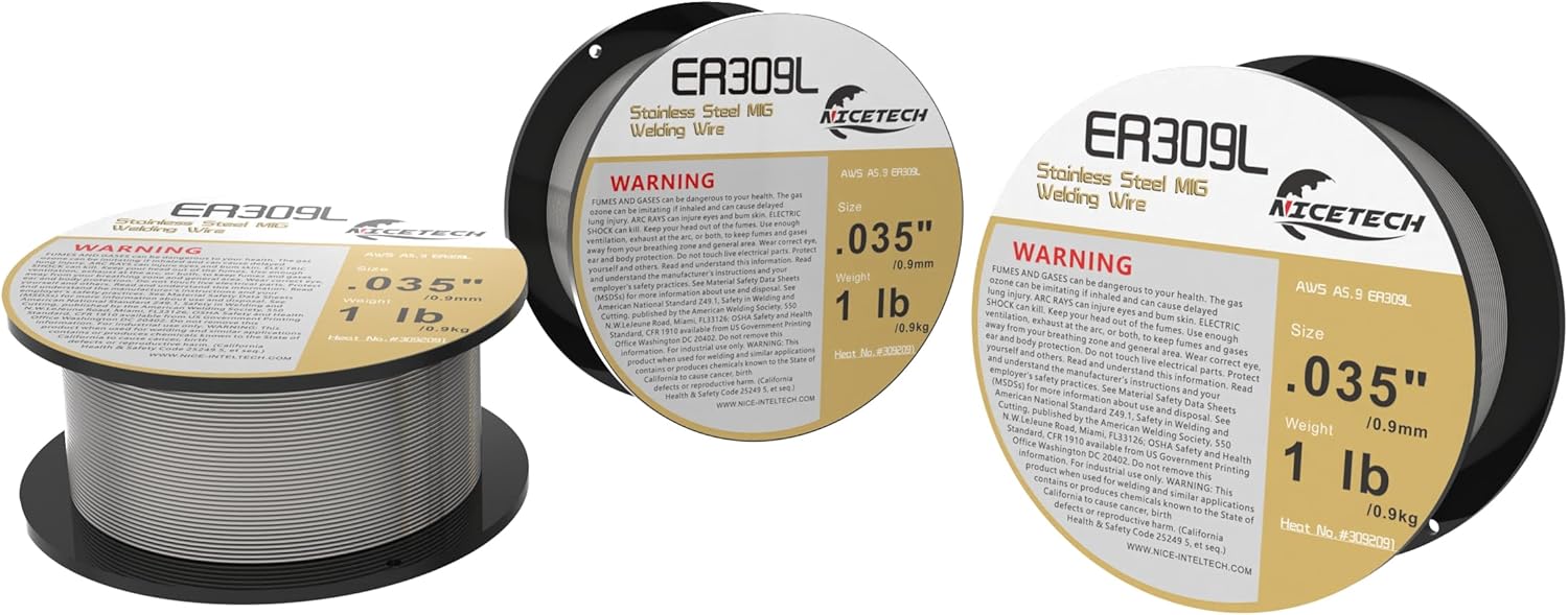 ER309L Stainless Steel MIG Welding Wire .035" Diameter 1 Pound Spool