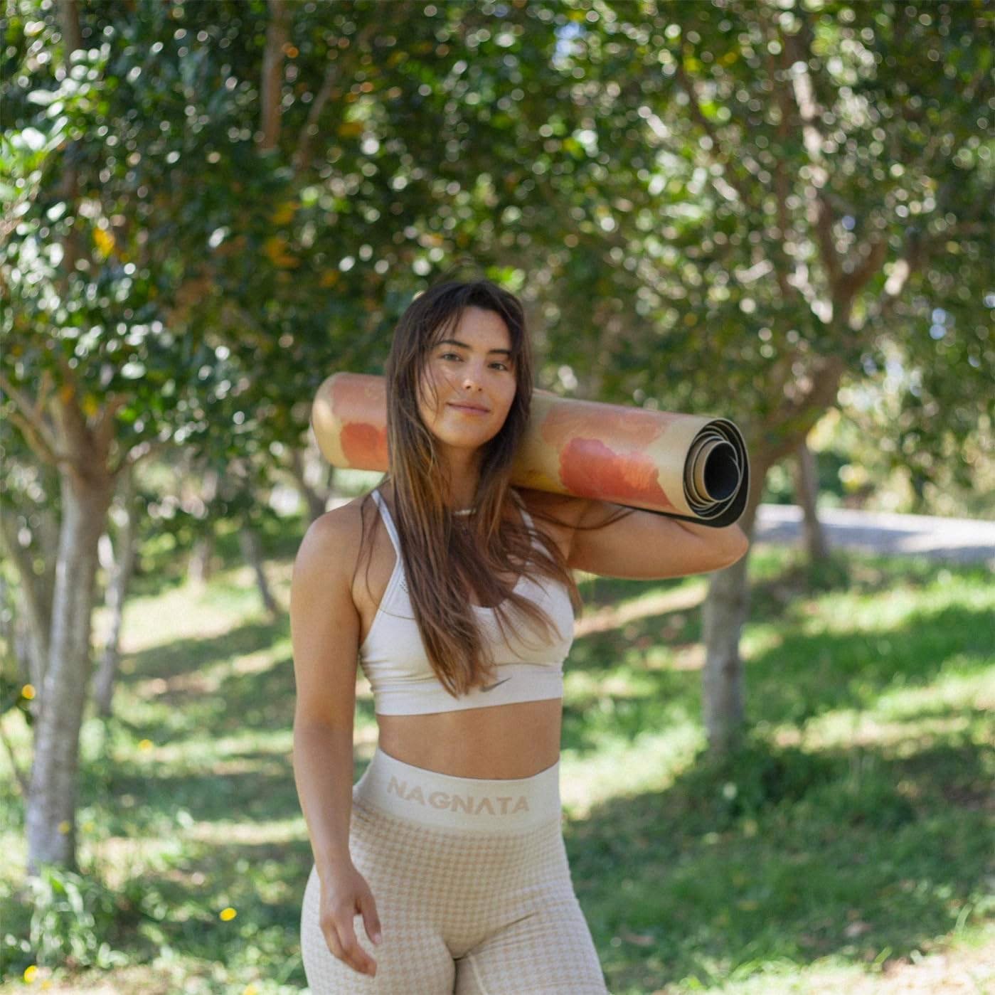 The Summer Mat • 4mm Thick, Recycled Natural Rubber Yoga Mat with Flowers Alignment Design