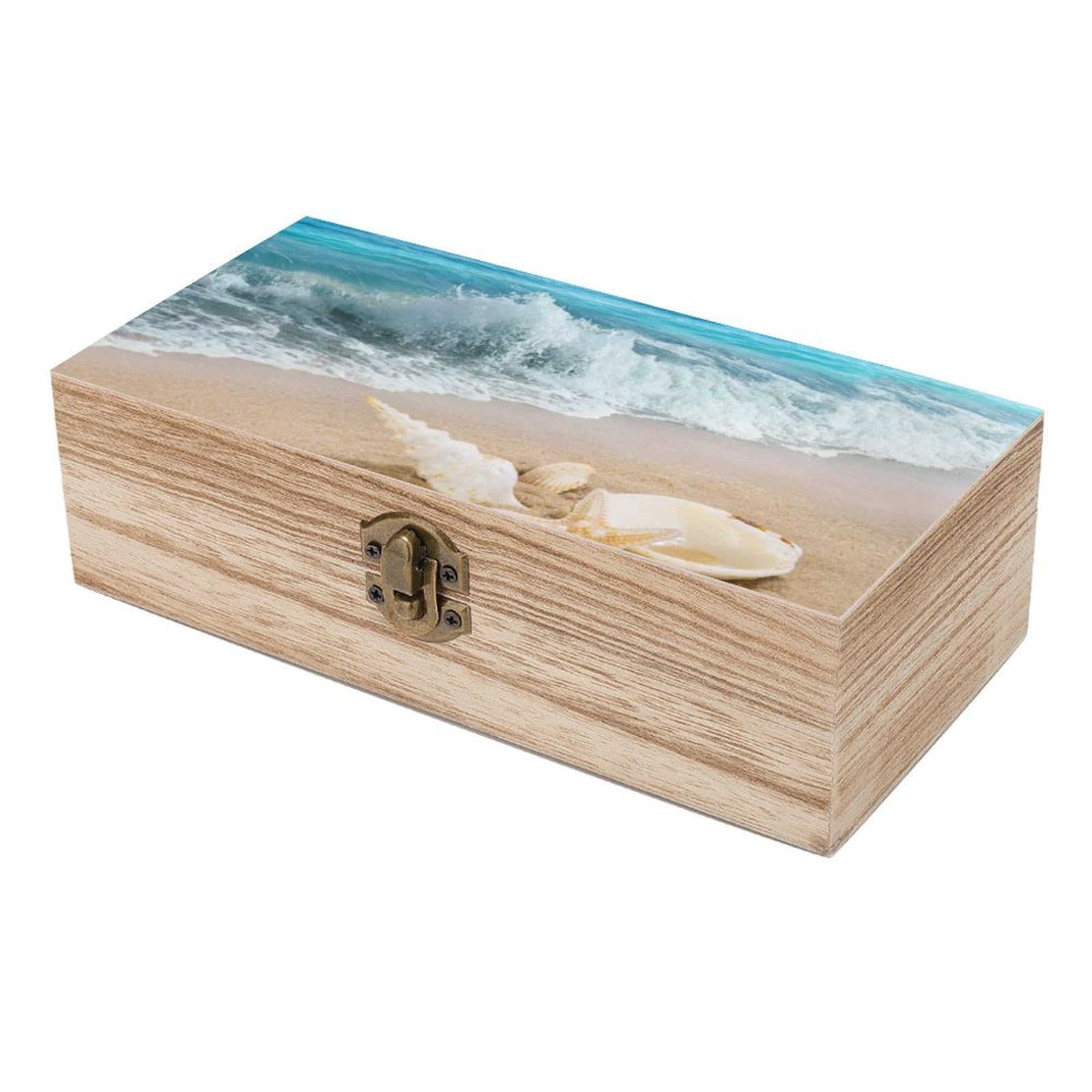 Amazon.co.jp: ナチュラルな 木製 海辺の砂浜にある貝殻の群れ 収納