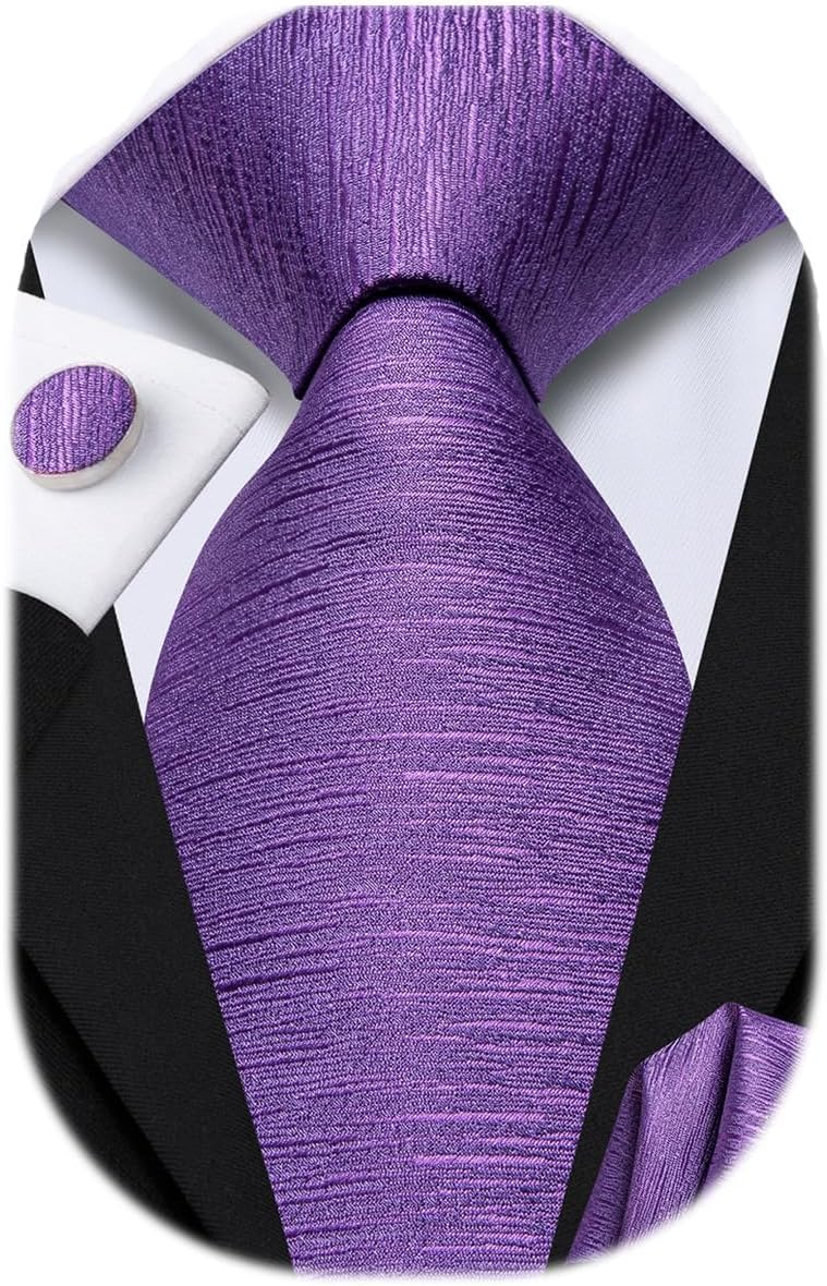 Mens Paisley Striped Tie Woven Necktie for Men and Handkerchief Cufflinks Set Wedding Formal Business