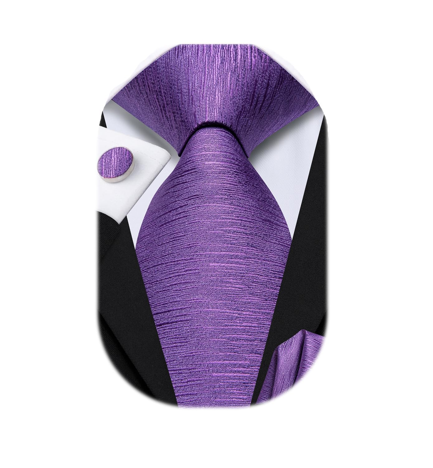 Dubulle Mens Paisley Striped Tie WOVEN Necktie for Men and Handkerchief Cufflinks Set Wedding Formal Business