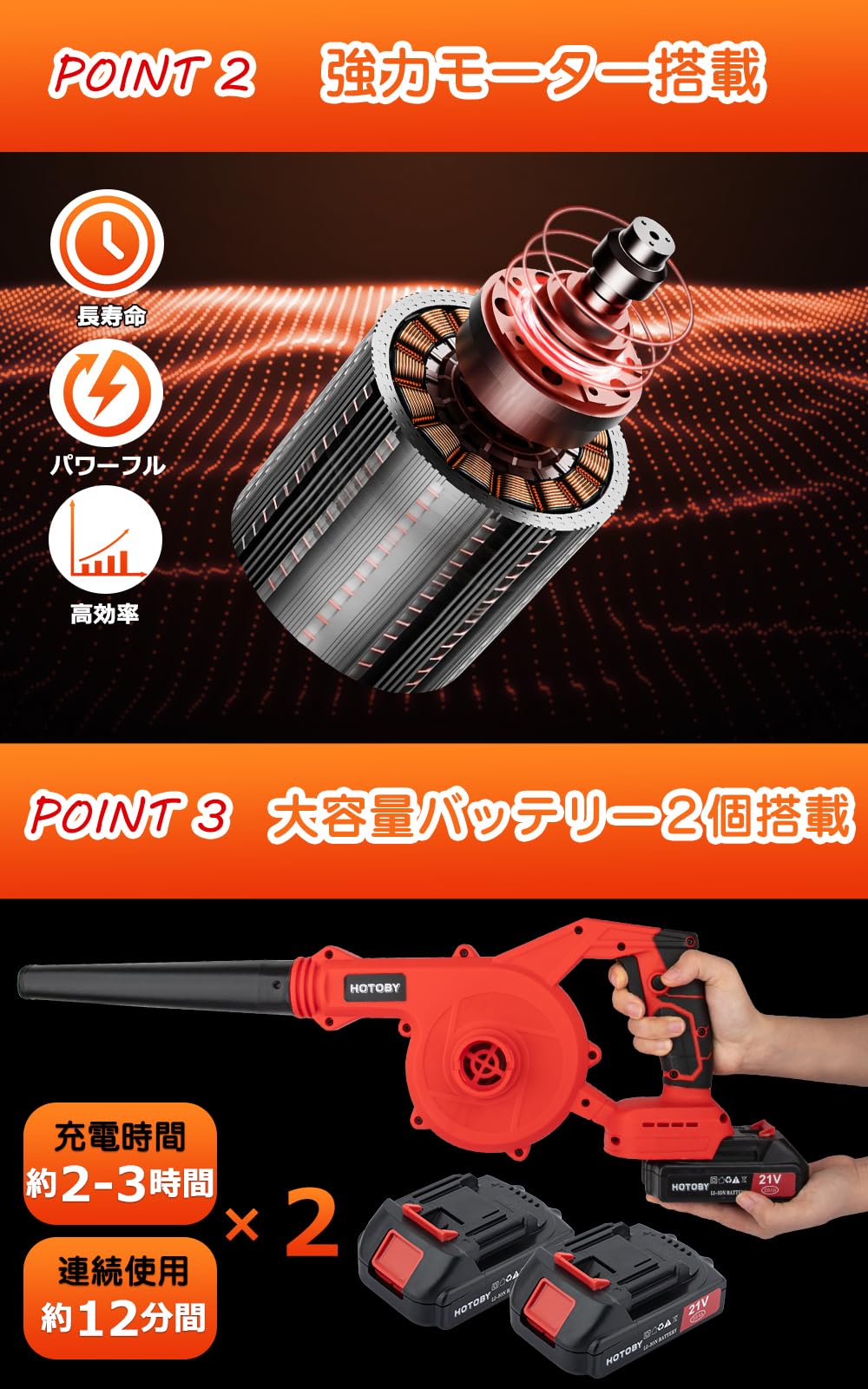 Amazon.co.jp: 【新登場】ブロワー 充電式 コードレスブロワー 2.0Ah大 