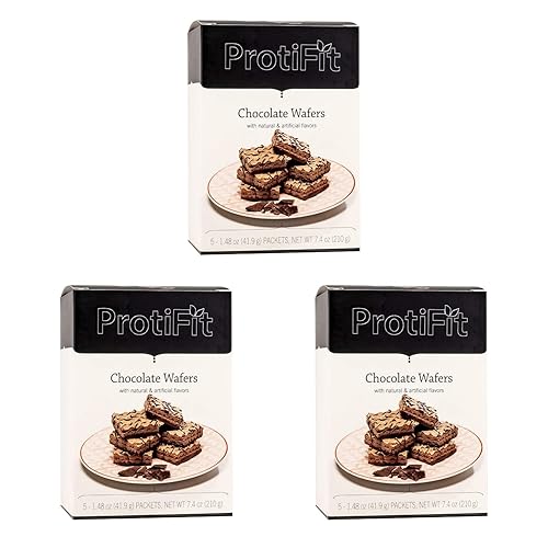PROTIFIT - Barra de oblea de chocolate con alto contenido de proteínas, 0.51 onzas de proteína, baja en calorías, baja en carbohidratos, baja en