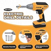 Vista 2 de Juego de herramientas para niños, juego de herramientas para niños pequeños con caja de herramientas para niños y taladro de juguete electrónico