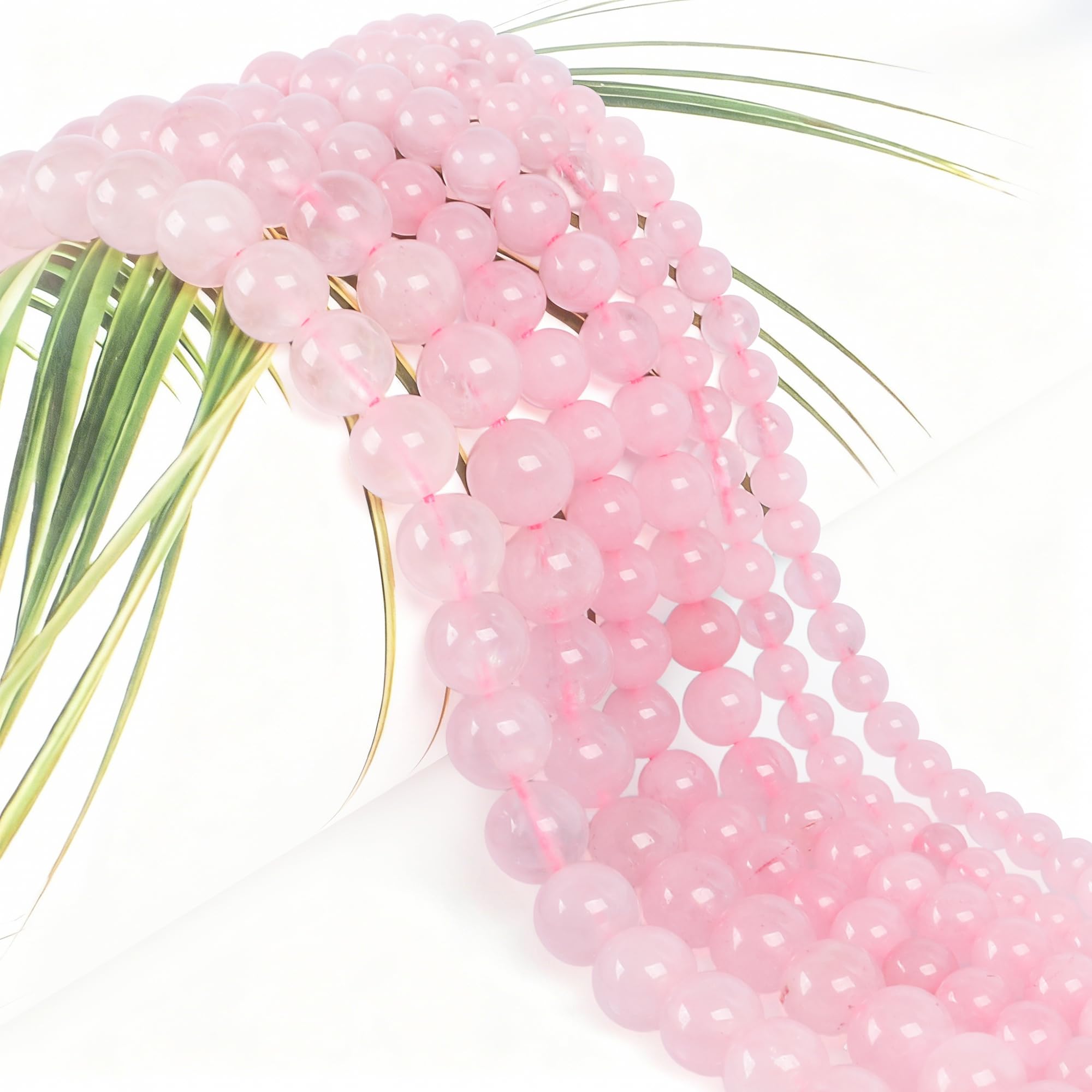 SOSMAR 180 Pcs 4mm Rose Quartz Natural Round Stone Beads Loose Gemstone Beads Semi-Precious Gemstones for Jewelry Making Bracelet Necklace