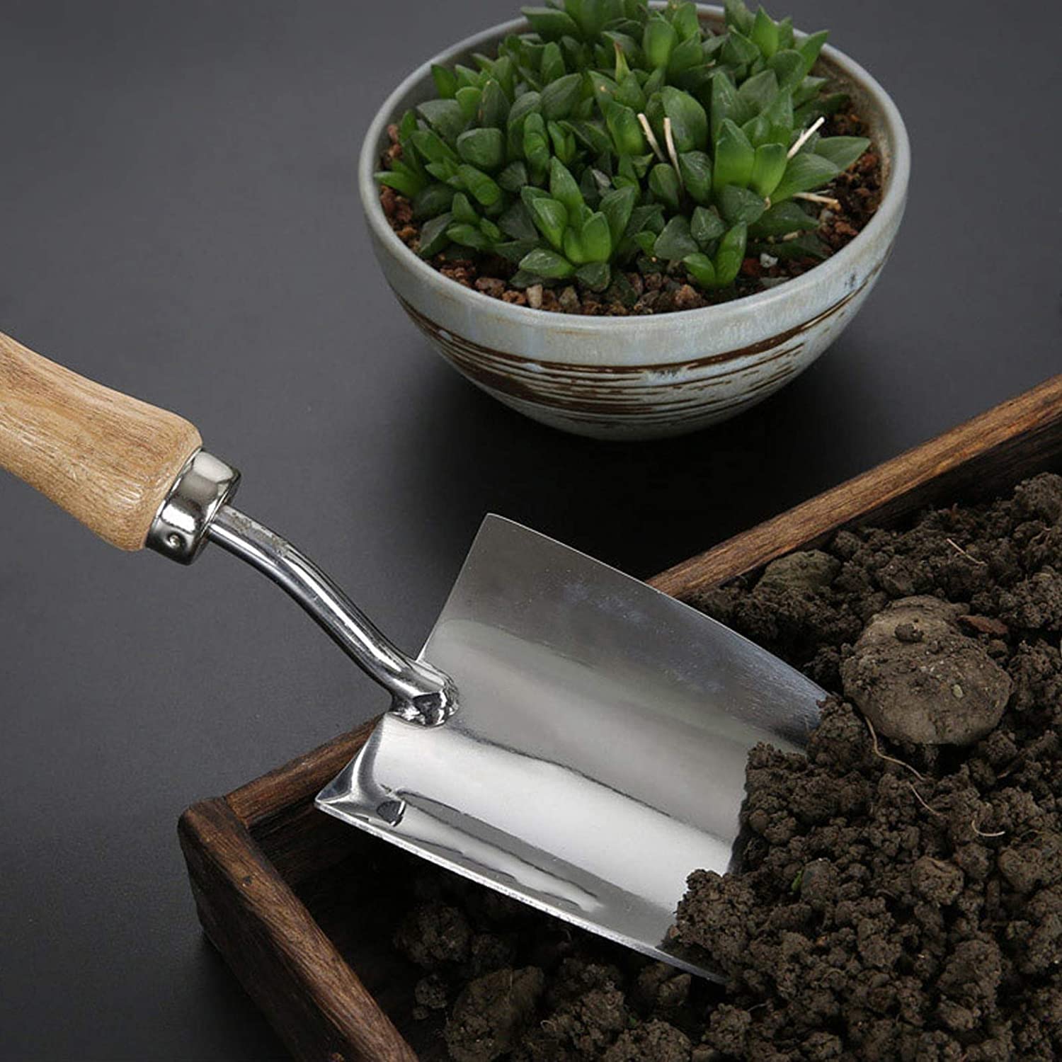 Gartenwerkzeug-Set, 4-teiliges Hochleistungs-Gartenwerkzeug, langlebige Garten-Handwerkzeuge, Edelstahl-Gartenpflanzen-Werkzeug, ergonomischer Griff Gartengeschenke für Frauen Männer