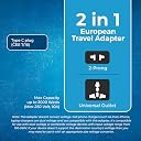 OREI European Plug Adapter, Russia, Turkey & More - Type C - 2 in 1 - Perfect for Laptop, Camera Charger and More- CE, RoHS - 4 Pack - Black - 5 Years Warranty gallery image