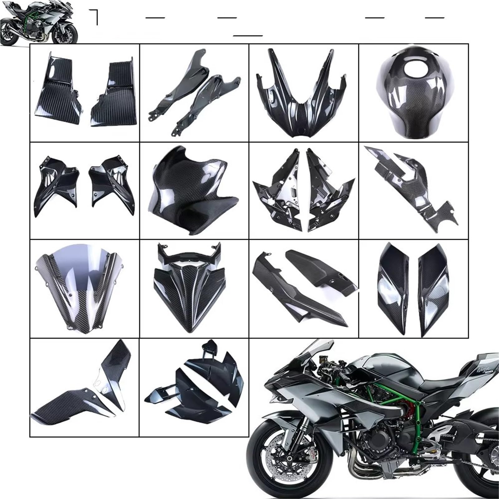 Ninja H2 H2Rウィングレット Amazon.com: Powersportster Winglets Carbon Fiber Upper