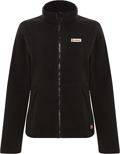 Jeep Sportiqe Sabino - Forro polar con cremallera completa para mujer, color negro azabache