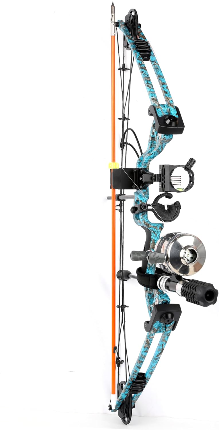 Bowfishing Compound Bow Kit with Bowfishing Reel, Bow Fishing Arrows,30-55Lbs,Left/Right Hand Bow for Adult/Youth Fishing Hunting