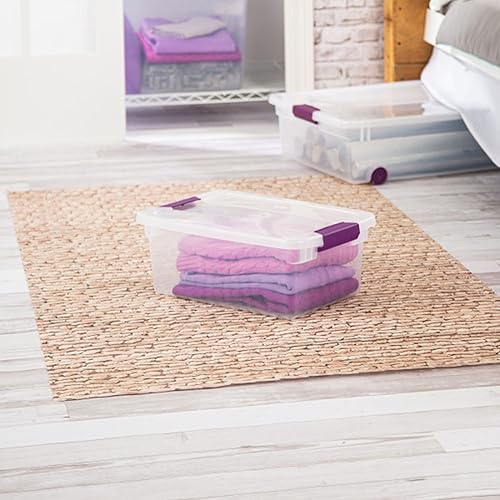 Vista 6 de Sterilite - Caja organizadora apilable de plástico transparente de 15 cuartos de galón de capacidad con tapa con trabillas (paquete de 48)