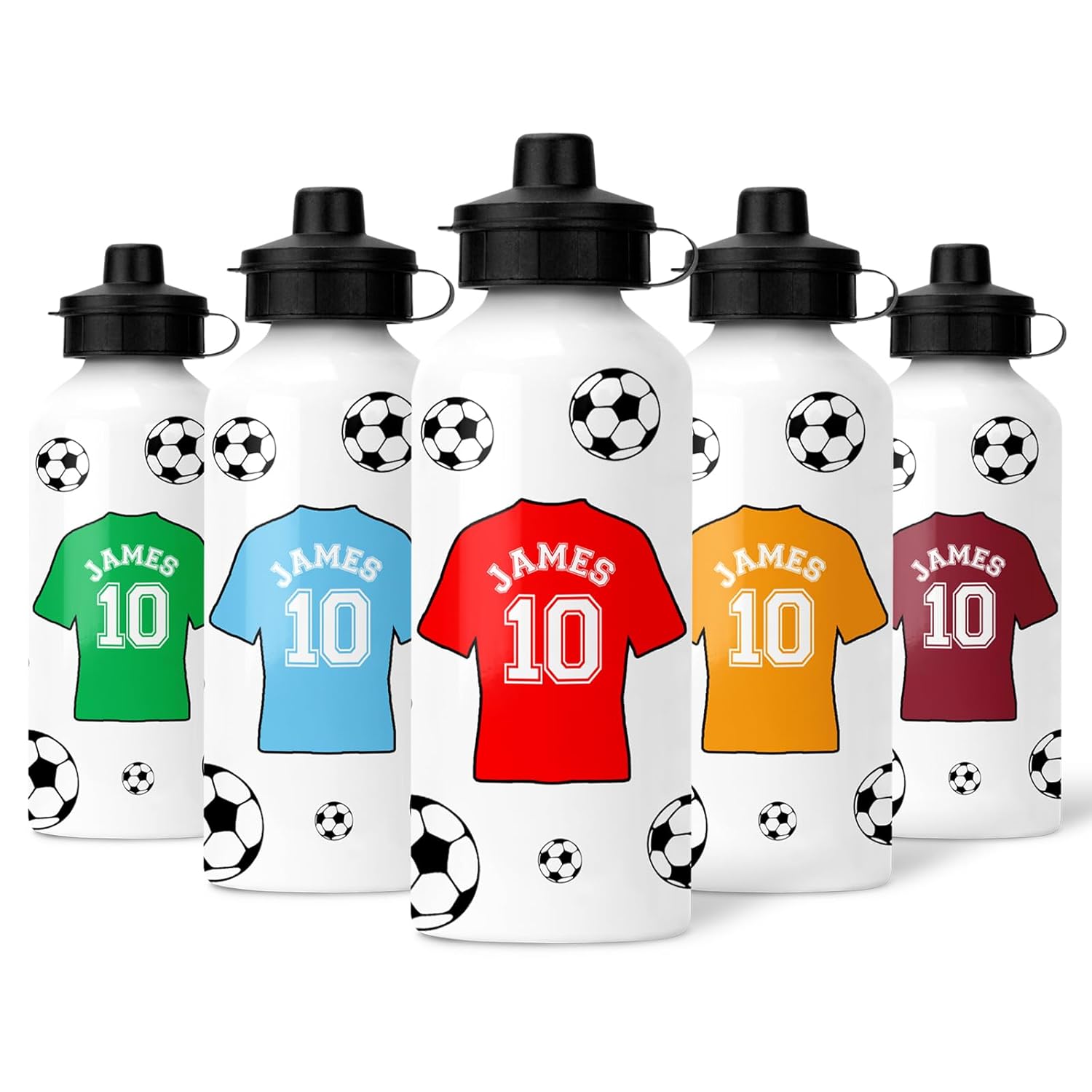 Personalised Football Water Bottle Footbal Shirt Add Any Name