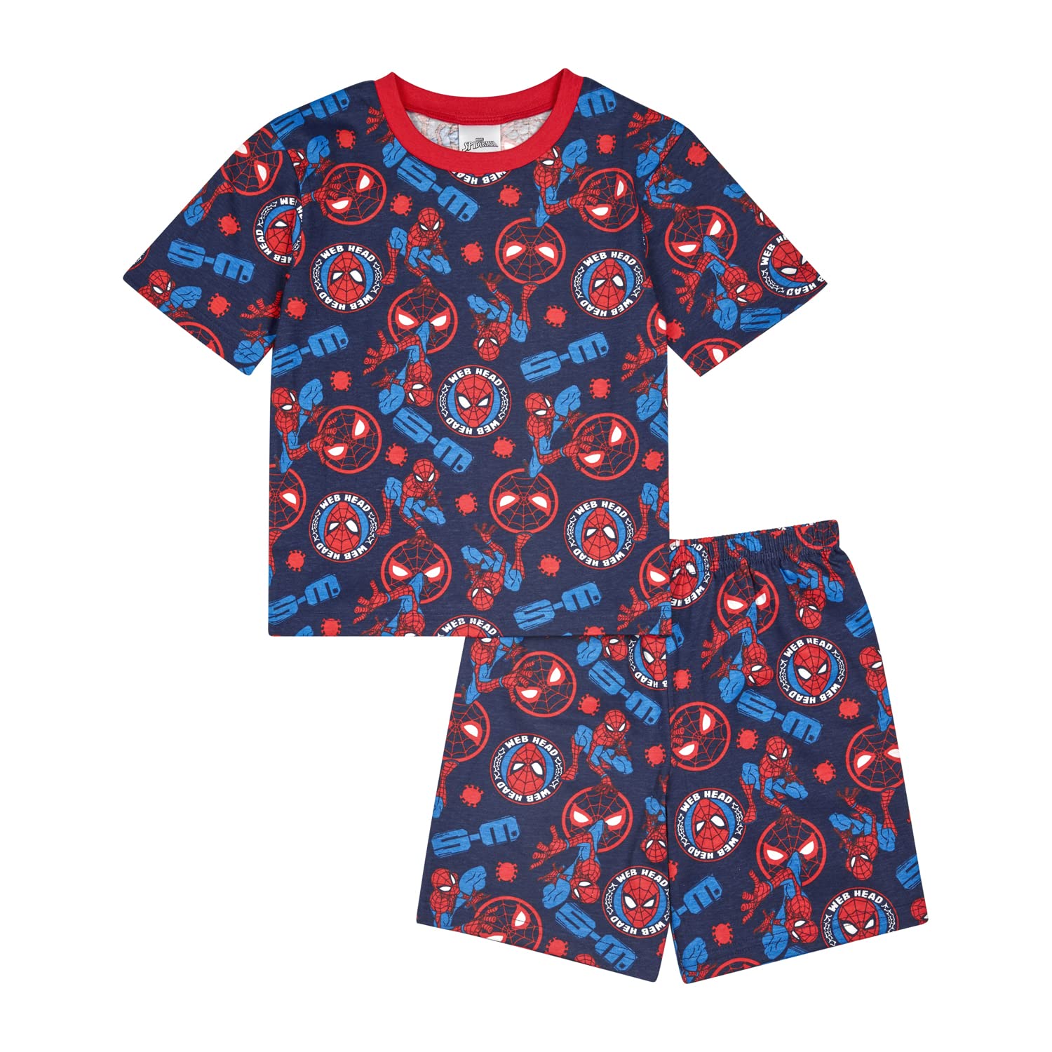 Marvel Boys Blue Spiderman Pyjamas Short Summer Pjs, Ages 2 To 10 Years Old (As8, Age, 6_Years, 7_Years)