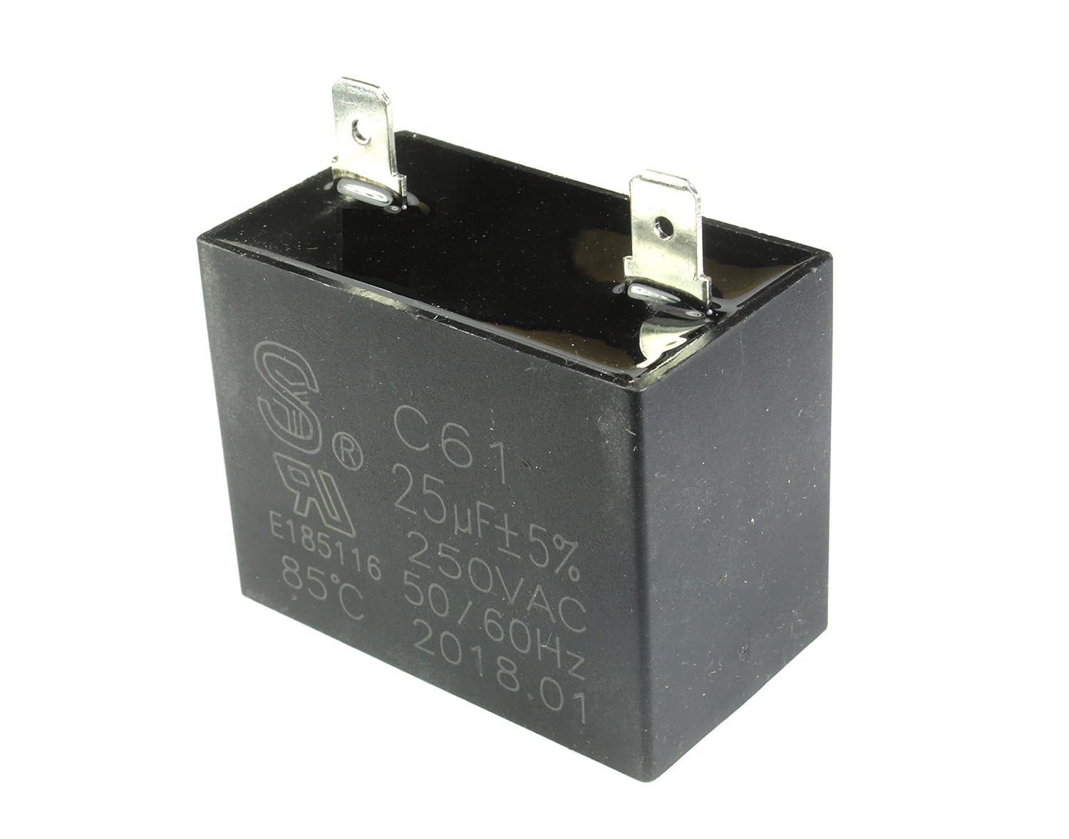 (YB #18) 25uF 250VAC Motor Start Box Capacitor CBB61 EN60252 25mfd, 37mm X 47mm X 27mm
