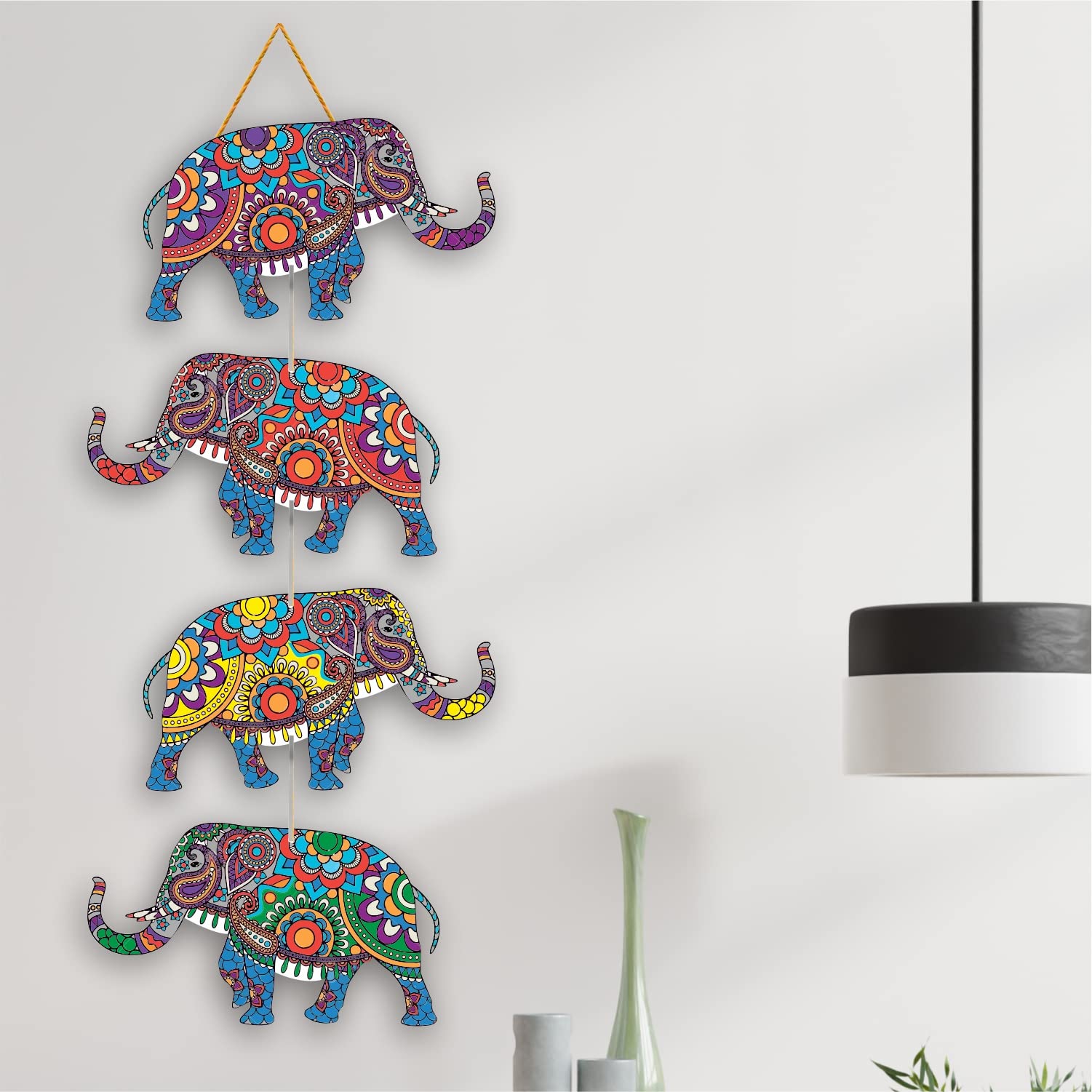 Nupur Studios “Ethnic Elephant ” Wall Hanging/Traditional Wall Art/Toran Wall Decoration/Indian Latkan Wall Art for Bedroom, Living Home, Hotels, Wall Mounted Decoration
