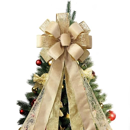Christmas Tree Topper Bow, 43x13 Inches Large